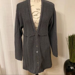 J. Jill Dark Gray Tunic Length Sweater Size Medium